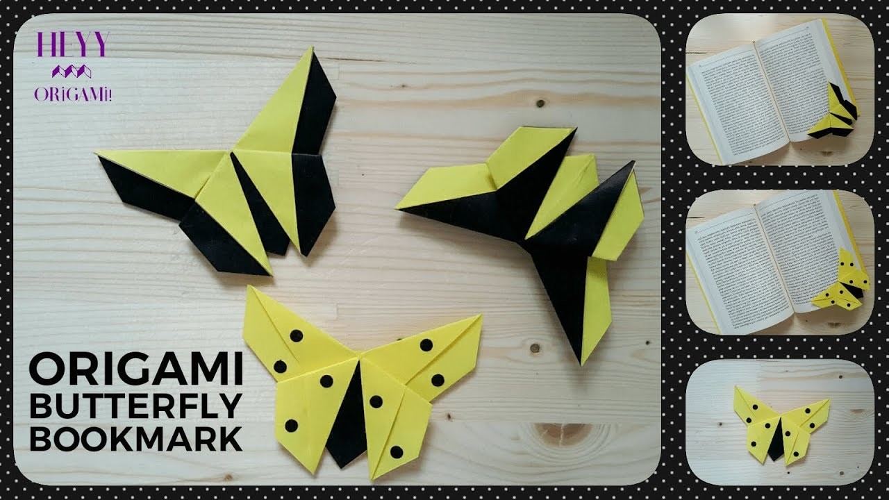 step by step origami butterfly bookmark instructions