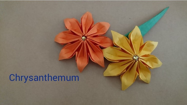 Origami Chrysanthemum.8-petal Flower 折纸菊花