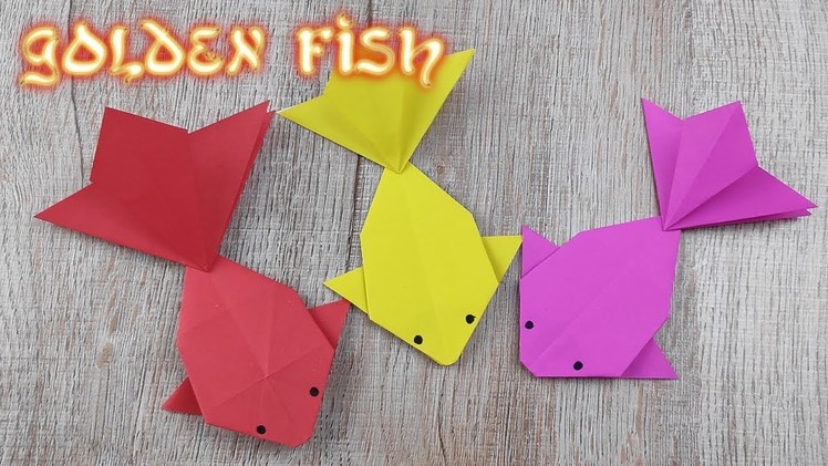 Origami Golden Fish Toy | Cómo hacer un Pez Dorado de PAPEL | How to make Easy Golden Fish Tutorial