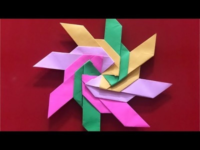 Origami ninja star Shuriken-cclm paper