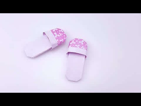 Origami - Slipper, Shoes (How to make paper shoes)