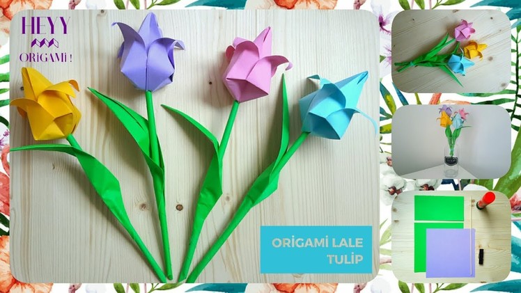 Origami Tulip-How to make easy paper origami flower- Tulip