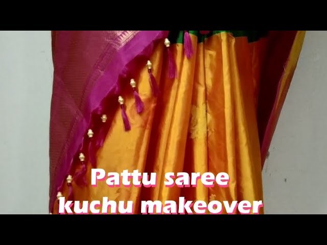 Pattu saree kuchu makeover tricks #Tassels design #How to insert the beads in pattu saree kuchu