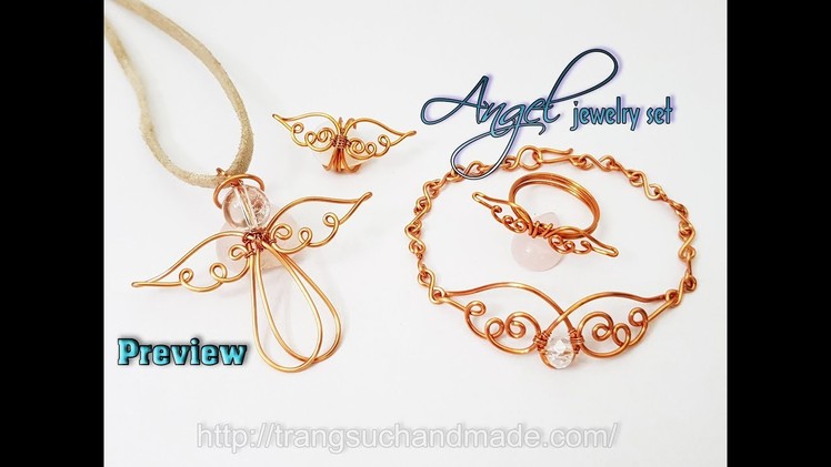Preview Angel jewelry set- Ideas for Christmas from copper wire 431