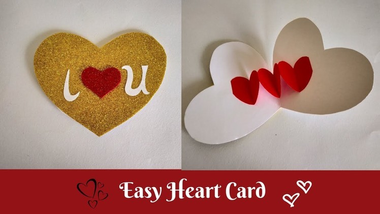 Quick and Easy Heart Shaped Pop up Card | Handmade Valentines Day Card | DIY