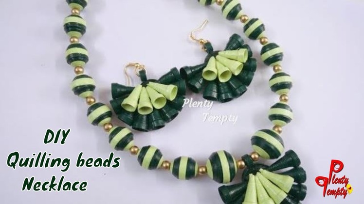 Quilling beads necklace. Paper quilling jewellery. Quilling art.Quilling earrings(Tutorial)