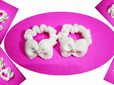 Rubber band bow sewing tutorial. how to make fabric rubber band
