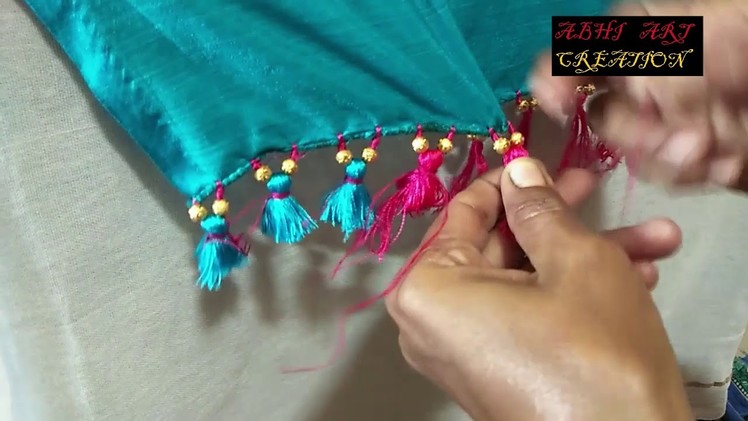 Saree kuchu using golden beads ||easy method for Beginners