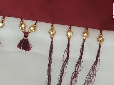 Saree kuchu with stone balls and beads || saree  kuchu design using stone beads