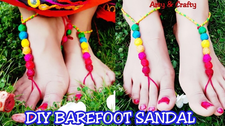 Barefoot Sandal Tutorial.Navratri or Garba foot Jewellery making.Navratri Special