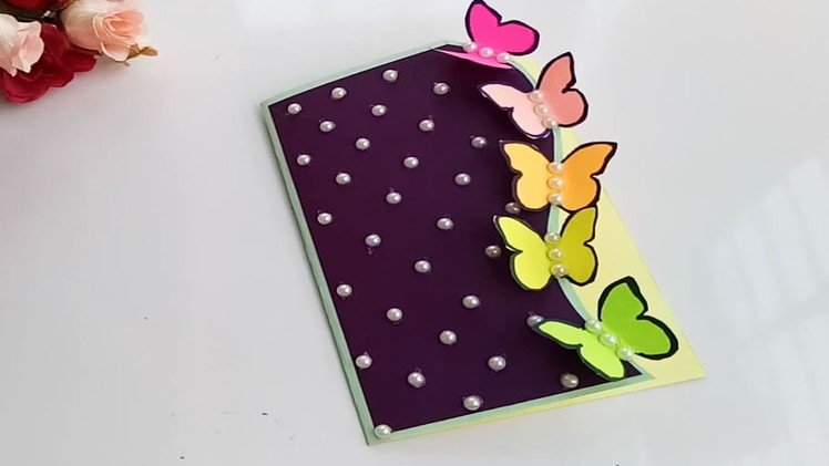 Beautiful Handmade Butterfly Birthday card.Birthday card idea.