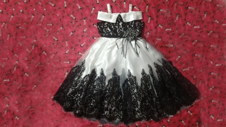 Beautiful princess frock tutorial,with lace for girl