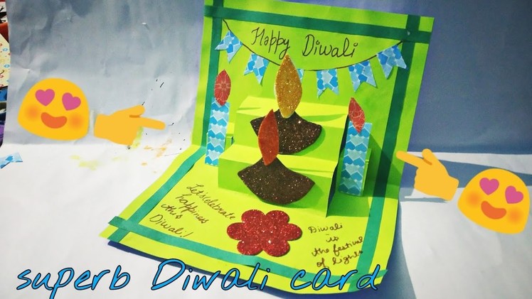 Diwali greeting card. Diy diwali greeting card making ideas. Diwali pop up card