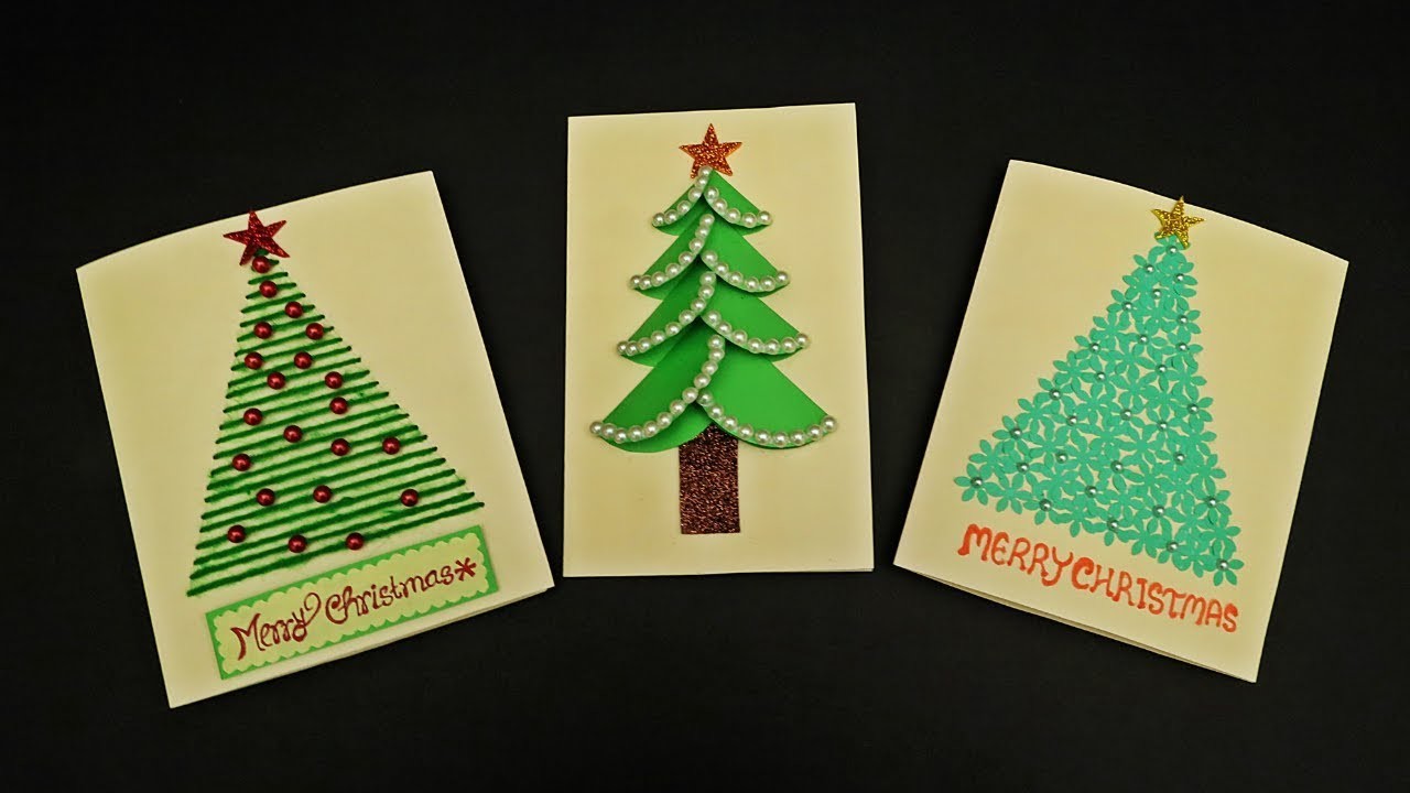 Diy 3 Easy Christmas Cards For Kids How To Make Christmas Greeting Cards