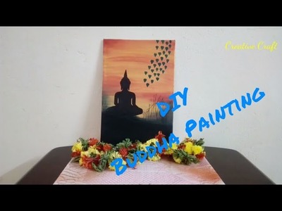 DIY Buddha canvas painting. Buddha acrylic painting step by step tutorial