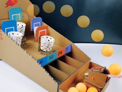 DIY cardboard NBA basketball shooting toys