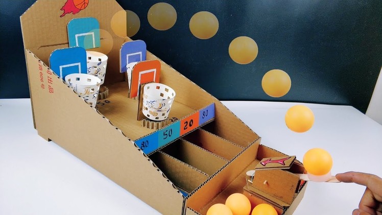 DIY cardboard NBA basketball shooting toys