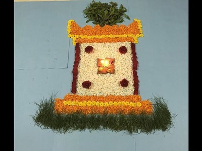 DIY Flower Rangoli for Tulsi Vivah