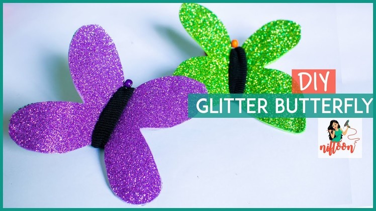 DIY Glitter Foam sheet Butterflies With Coke Can Easy