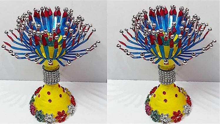 DIY-Guldasta.Flower pot from waste plastic bottel at home|Best out from waste flower pot making