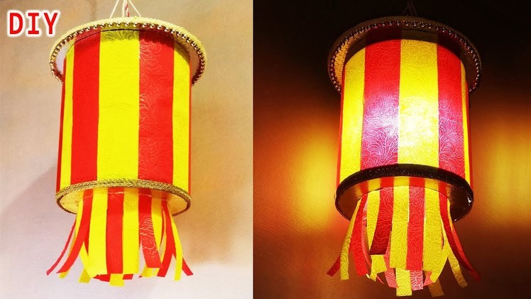 DIY How To Make Colorful Christmas. Diwali Lantern Kandil  for Decoration.