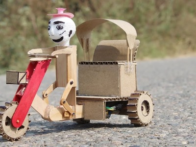 DIY! How to make Robot Rickshaw Puller from cardboard ! RC TOY