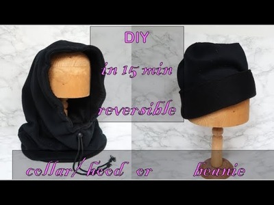 DIY in 15 min reversible collar.hood or beanie ! For beginners too !! Nice as a present ! !!