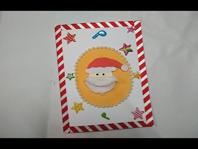 DIY Santa Christmas Card.How to make Christmas Greeting Card.Simple and Easy Christmas Card for kids
