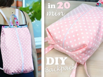 DIY ZIPPER BACKPACK WITHOUT PATTERN. Fast Way to Make Fashion Backpack