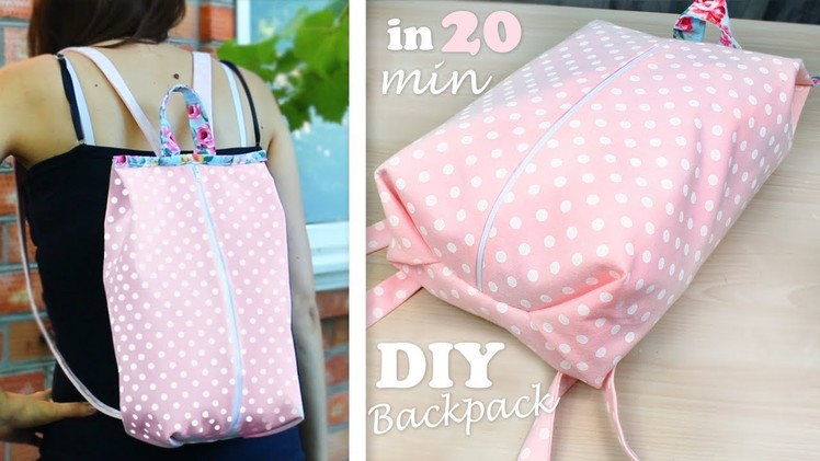DIY ZIPPER BACKPACK WITHOUT PATTERN. Fast Way to Make Fashion Backpack