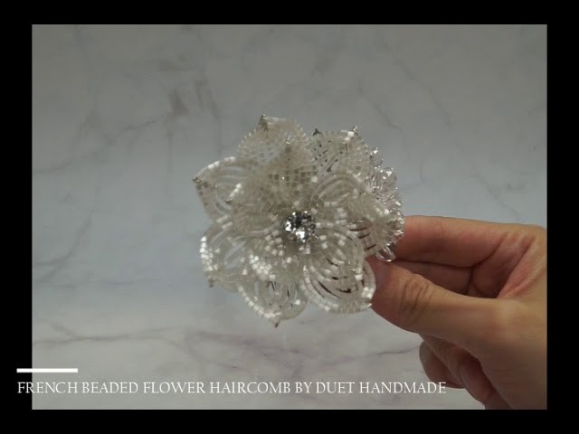 [ DUET HANDMADE ] French Beaded Flower Hair Comb