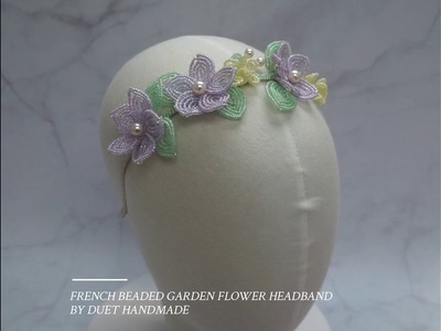[ Duet Handmade ] French Beaded Garden Flower Headband