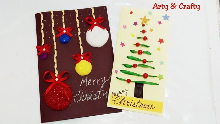 Easy Christmas Cards for Kids.Handmade Christmas Greeting Card.Christmas Greeting by Arty & Crafty