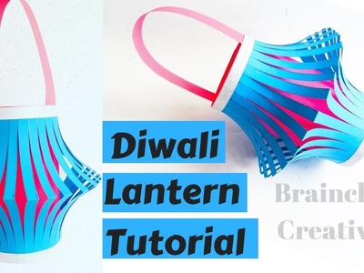 Easy Colorful Diwali Lantern Tutorial | Akash Kandil Making | Easy Paper Lantern