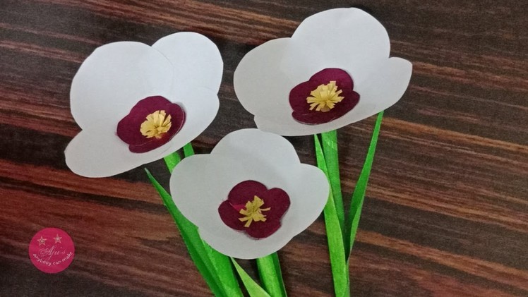 Easy flower making tutorial using waste notebook paper or copy paper| Best from waste