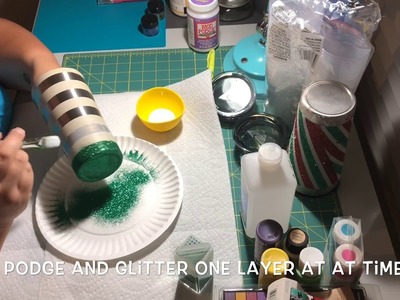 Glitter tumbler tutorial: horizontal stripes