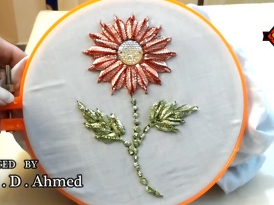 Gota embroidery- gota patti flower with gota dhanak tutorial in urdu