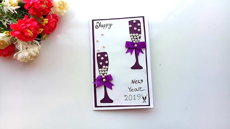 Handmade Greeting card for New Year. DIY  pop up New Year cards