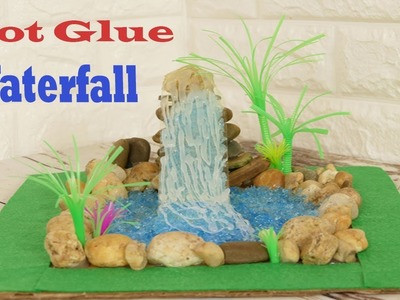 Hot glue waterfall tutorial - Easy hot glue waterfalls - Cardboard Waterfall