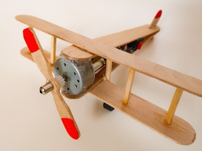 How to make a Plane with DC Motor - Toy Wooden Plane DIY