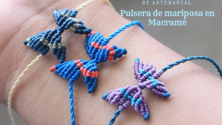Macrame butterfly bracelet tutorial