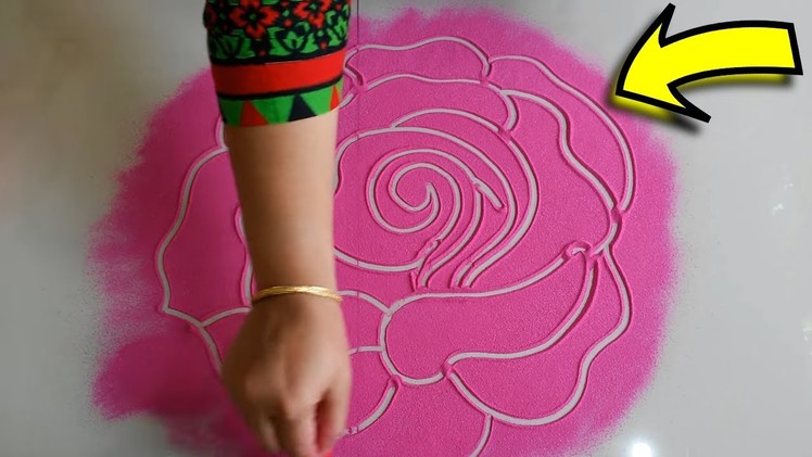 Navratri.Diwali Festival's Easy Flower rangoli designs with Colours | DIY Diwali Decoration ideas