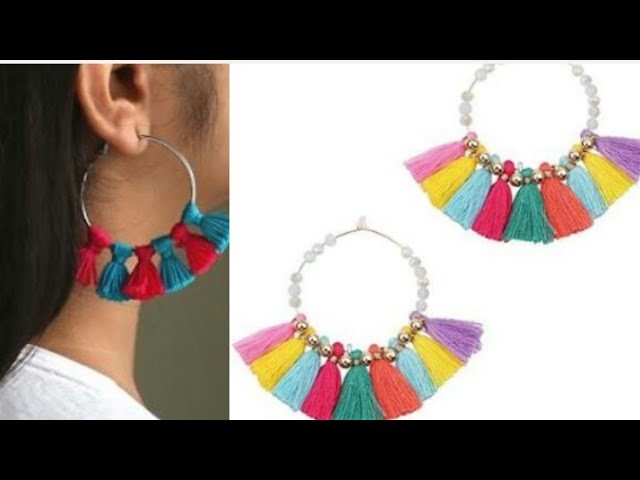 Navratri special beautiful silk thread tassel earrings | diy shivani |