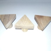 Original triangle solid wood knob,oak,sapele,walnut wooden handle