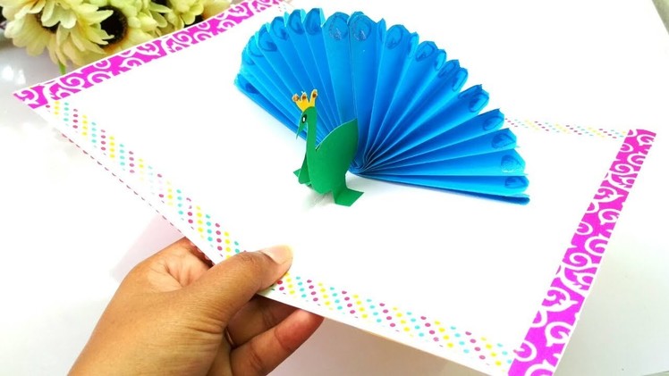 Peacock Hidden Inside a Pop Up Card | Peacock Birthday card| Surprise Pop-up Card