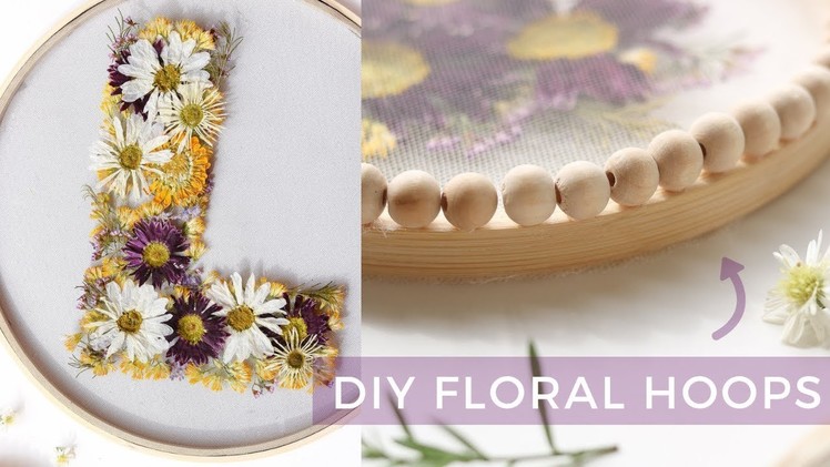 Press Flowers IN 3 MINUTES + DIY Easy Emroidery Hoops - Pressed Flower art