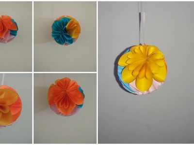 Star flower ball || easy paper flower ball tutorial || diwali decoration idea