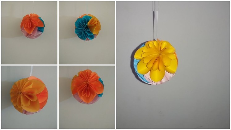 Star flower ball || easy paper flower ball tutorial || diwali decoration idea