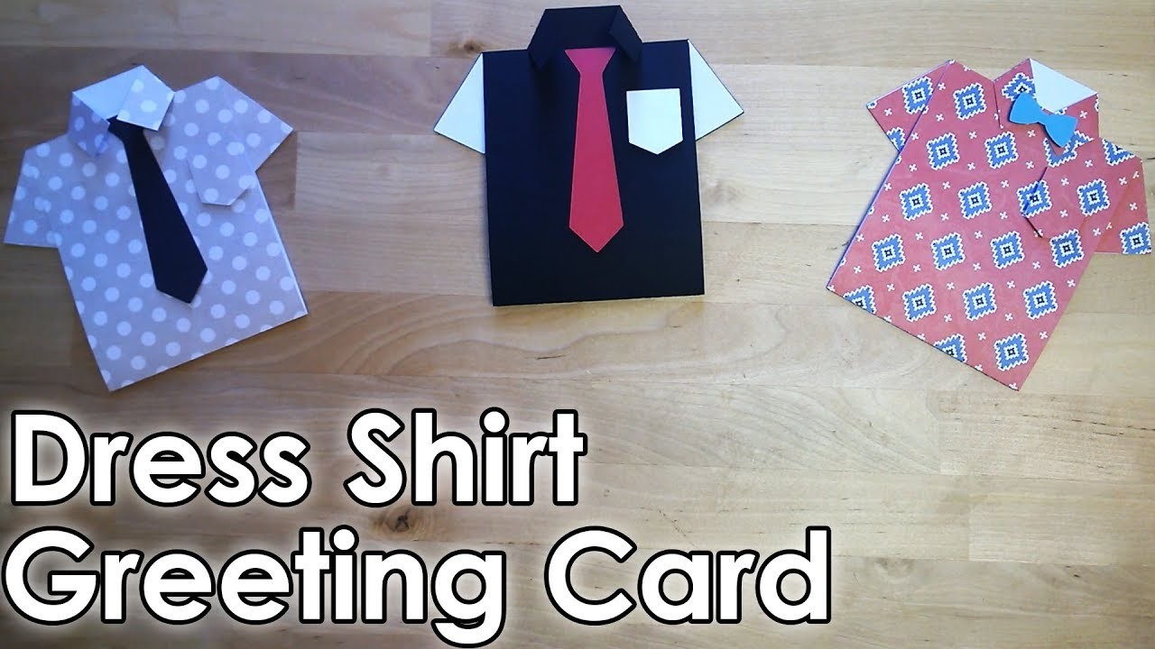 Tutorial   Template *FREE* Dress Shirt Tie or Bow Greeting Card