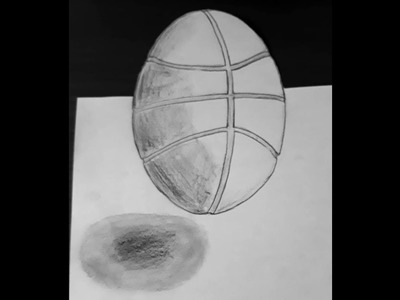 3D Basketball Drawing with Pencil on Paper, by PENH POV, (#023)